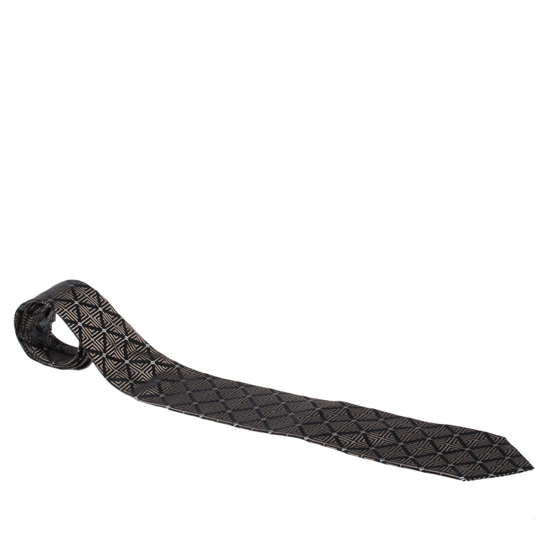 Gianfranco Ferre Vintage Brown Jacquard Silk Tie Gianfranco Ferre Vintage Brown Jacquard Silk Tie