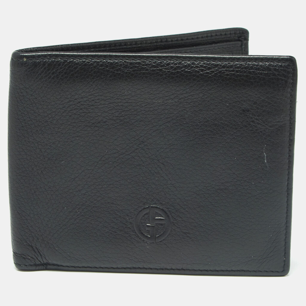 Giorgio Armani Black Leather Bifold Wallet Giorgio Armani Black Leather Bifold Wallet