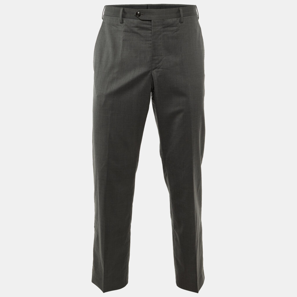 Giorgio Armani Grey Wool Tailored Pants L