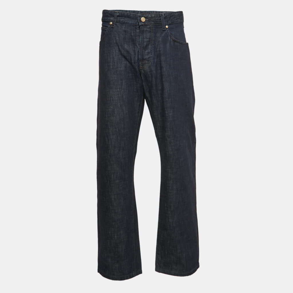 Giorgio Armani Dark Blue Denim Straight Fit Jeans 3XL Waist 38" Giorgio Armani Dark Blue Denim Straight Fit Jeans 3XL Waist 38"