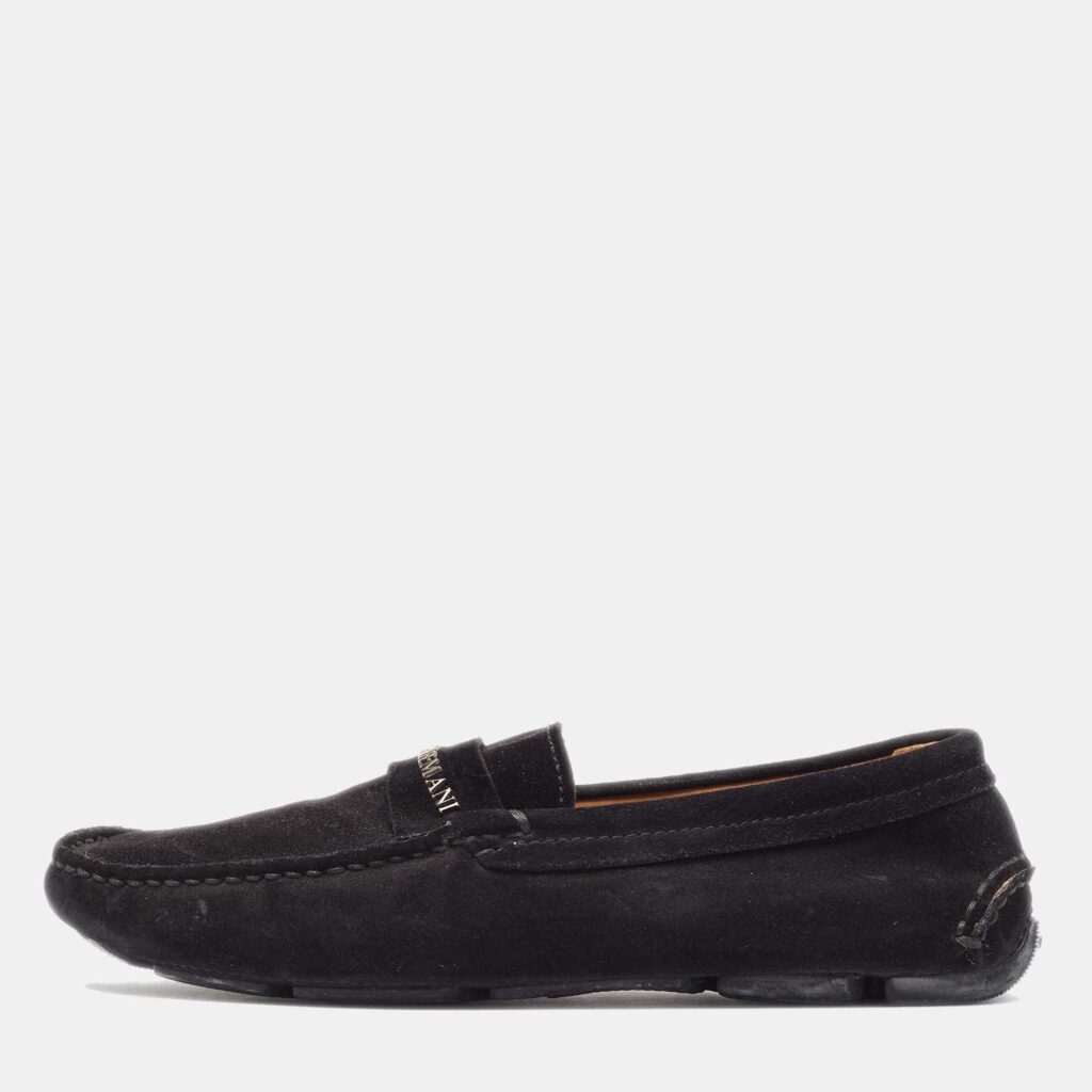 Giorgio Armani Black Suede Slip On Loafers Size 40 Giorgio Armani Black Suede Slip On Loafers Size 40