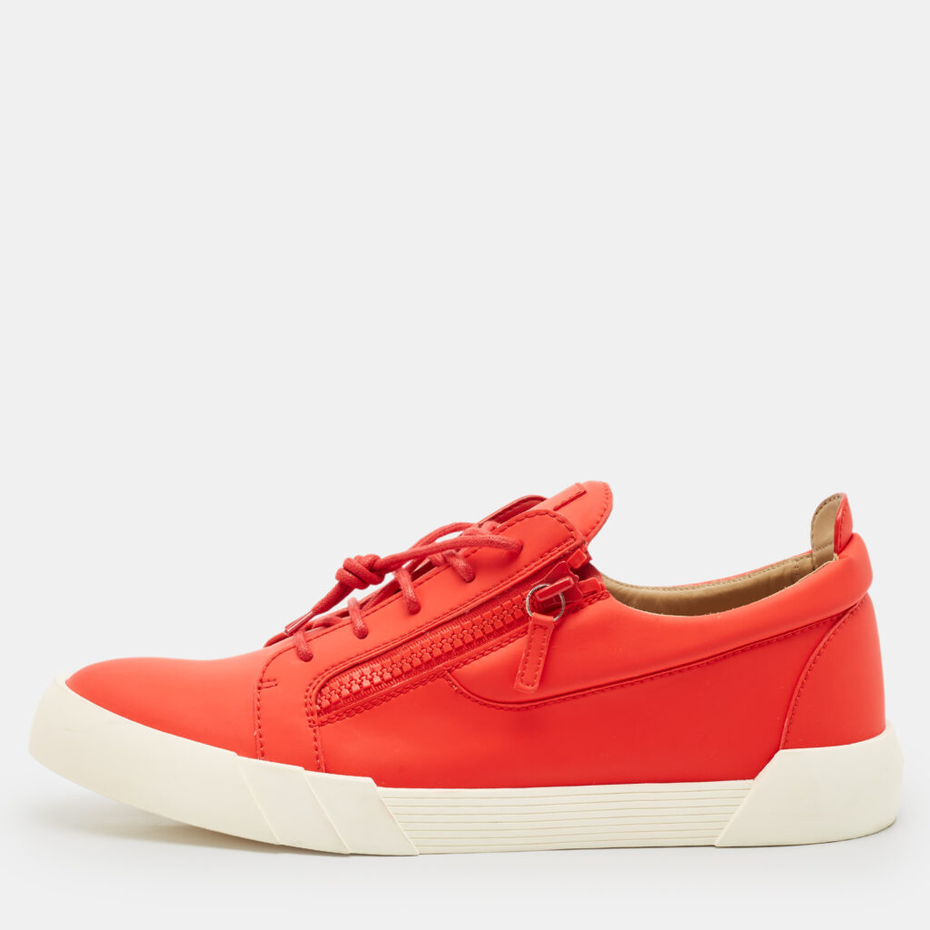 Giuseppe Zanotti Red Leather The Shark 5.0 Low Top Sneakers Size 47 Giuseppe Zanotti Red Leather The Shark 5.0 Low Top Sneakers Size 47