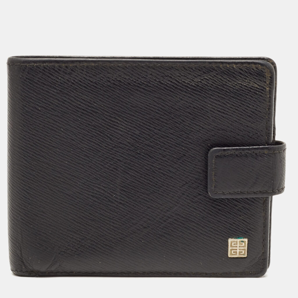 Givenchy Black Leather Bifold Flap Wallet Givenchy Black Leather Bifold Flap Wallet