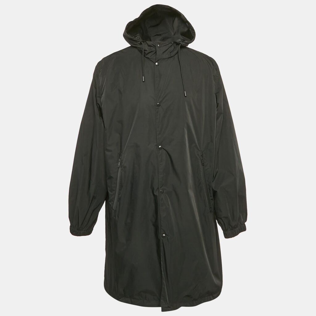 Givenchy Black Synthetic Hooded Long Jacket XL Givenchy Black Synthetic Hooded Long Jacket XL