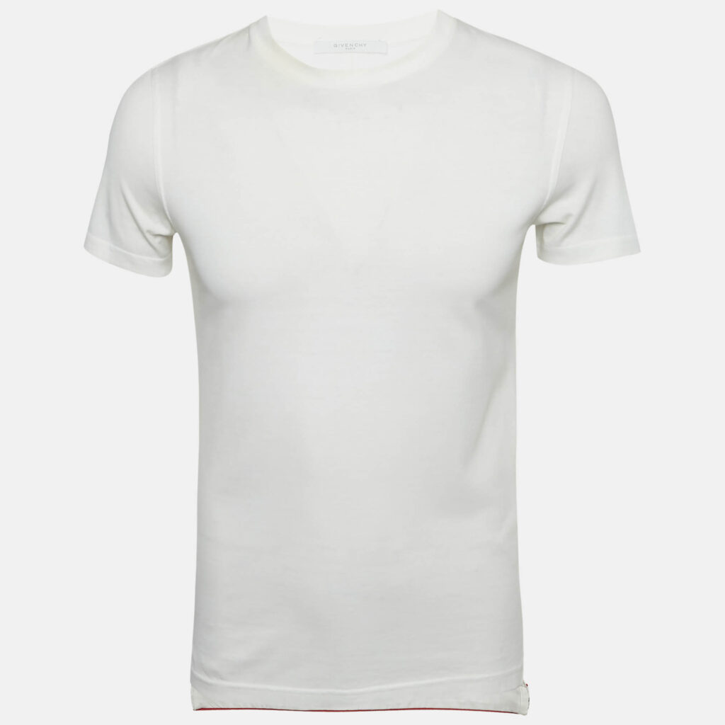 Givenchy White Logo Band Trim Jersey T-Shirt XS Givenchy White Logo Band Trim Jersey T-Shirt XS