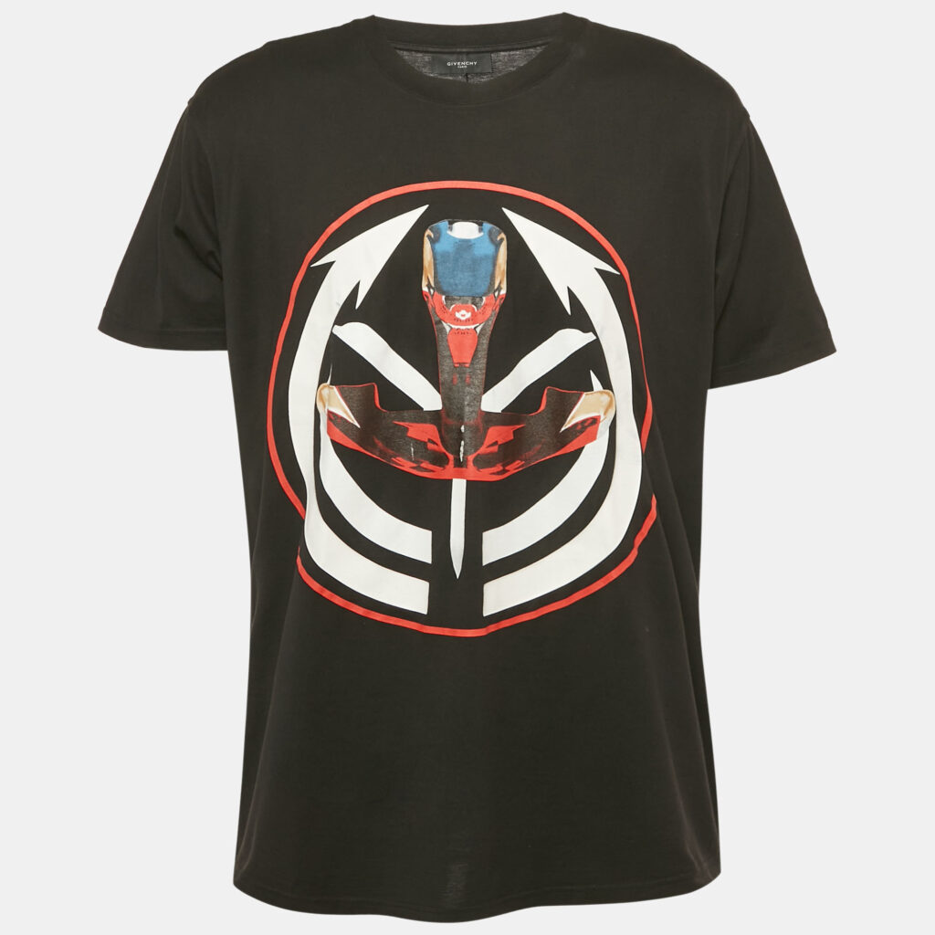 Givenchy Black Printed Jersey Crewneck T-Shirt S