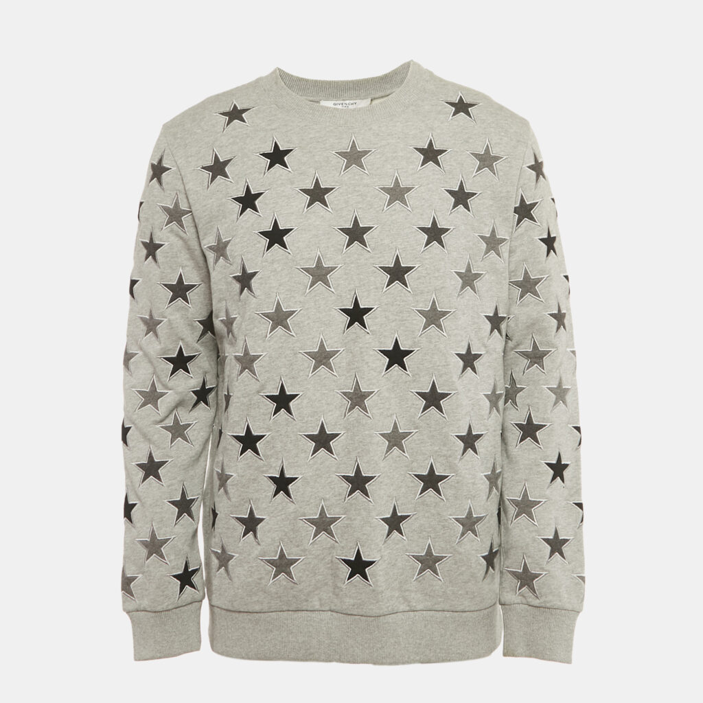 Givenchy Grey Star Embroidery Cotton Sweatshirt S