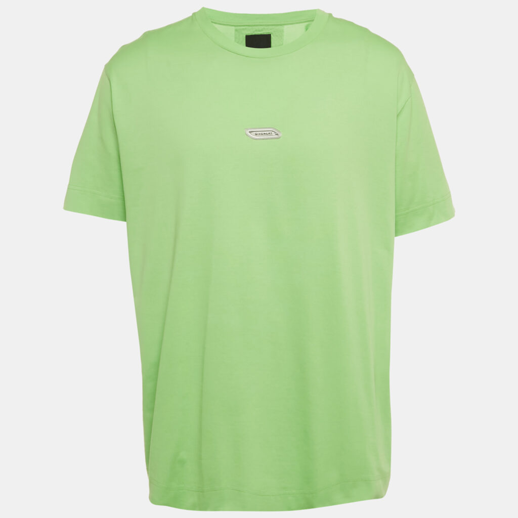 Givenchy Green Cotton Logo Detail TK-MX T-Shirt XXXL