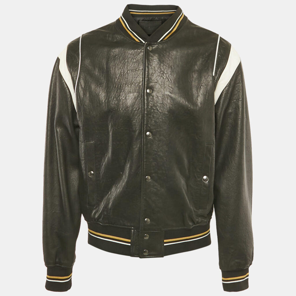 Givenchy Black Leather Monogram Bomber Jacket XL Givenchy Black Leather Monogram Bomber Jacket XL