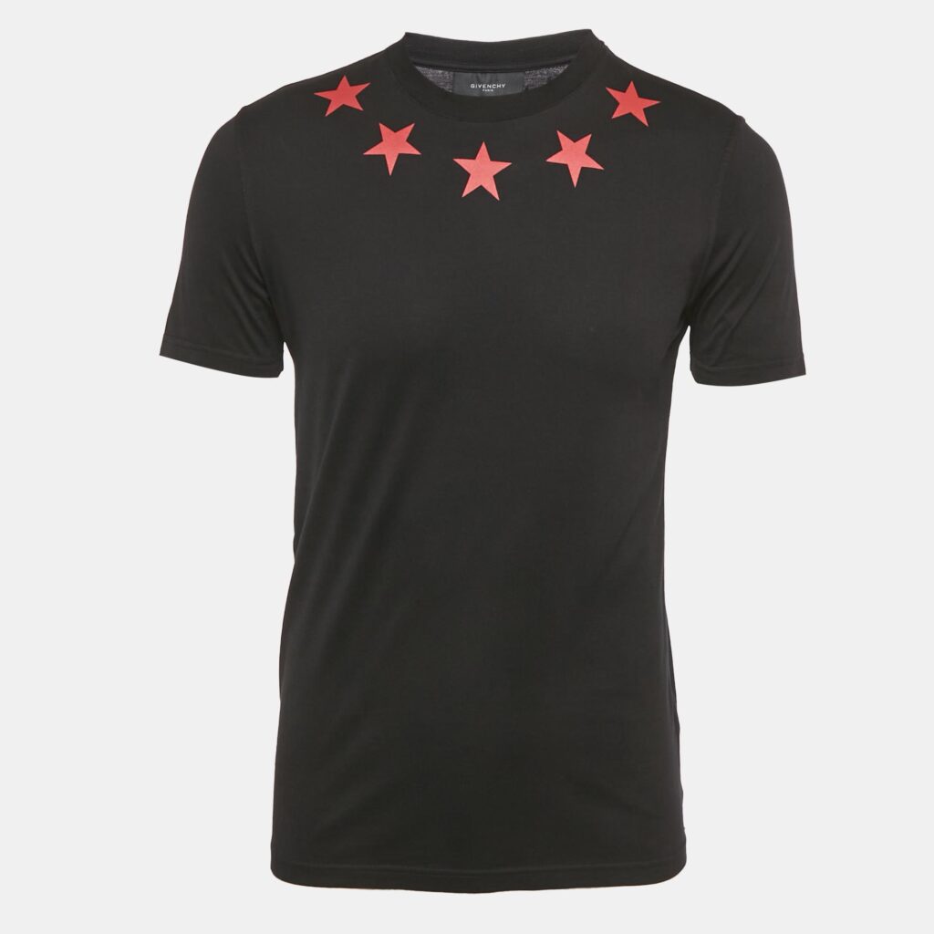 Givenchy Black Stars Print Jersey Crew Neck T-Shirt S Givenchy Black Stars Print Jersey Crew Neck T-Shirt S