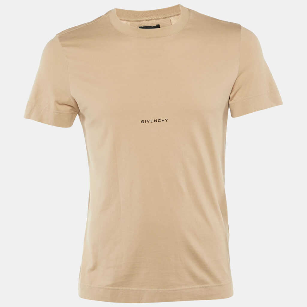 luxury-men-givenchy-used-clothes-p1240790-005-1.jpg Givenchy Beige Embroidered Jersey Crew Neck T-Shirt XS