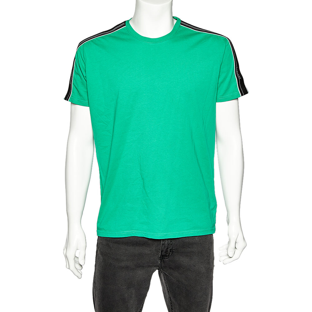 Givenchy Green Cotton Contrast Logo Tape Detail Regular Fit T-Shirt M Givenchy Green Cotton Contrast Logo Tape Detail Regular Fit T-Shirt M
