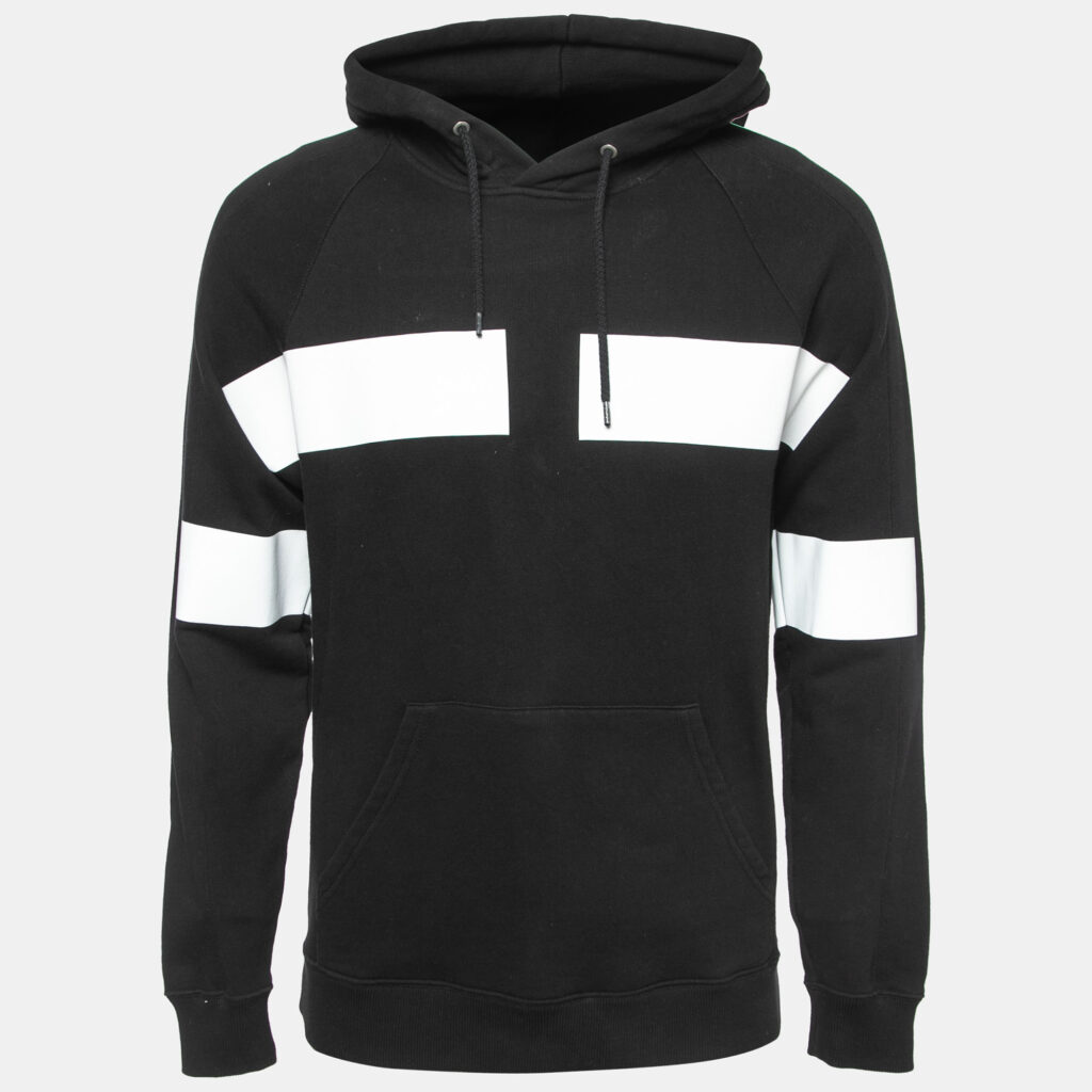 Givenchy Black Logo Print Cotton Hooded Sweatshirt XS