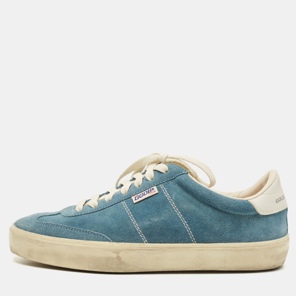 Golden Goose Blue Leather and Suede Soul Star Lace Up Sneakers Size 40 Golden Goose Blue Leather and Suede Soul Star Lace Up Sneakers Size 40