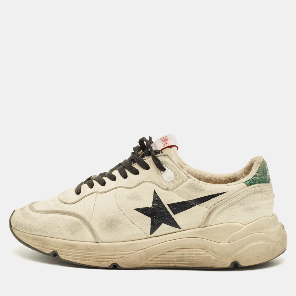 Golden Goose Running Size 43 Cream Leather Lace Up Sneakers Golden Goose Running Size 43 Cream Leather Lace Up Sneakers