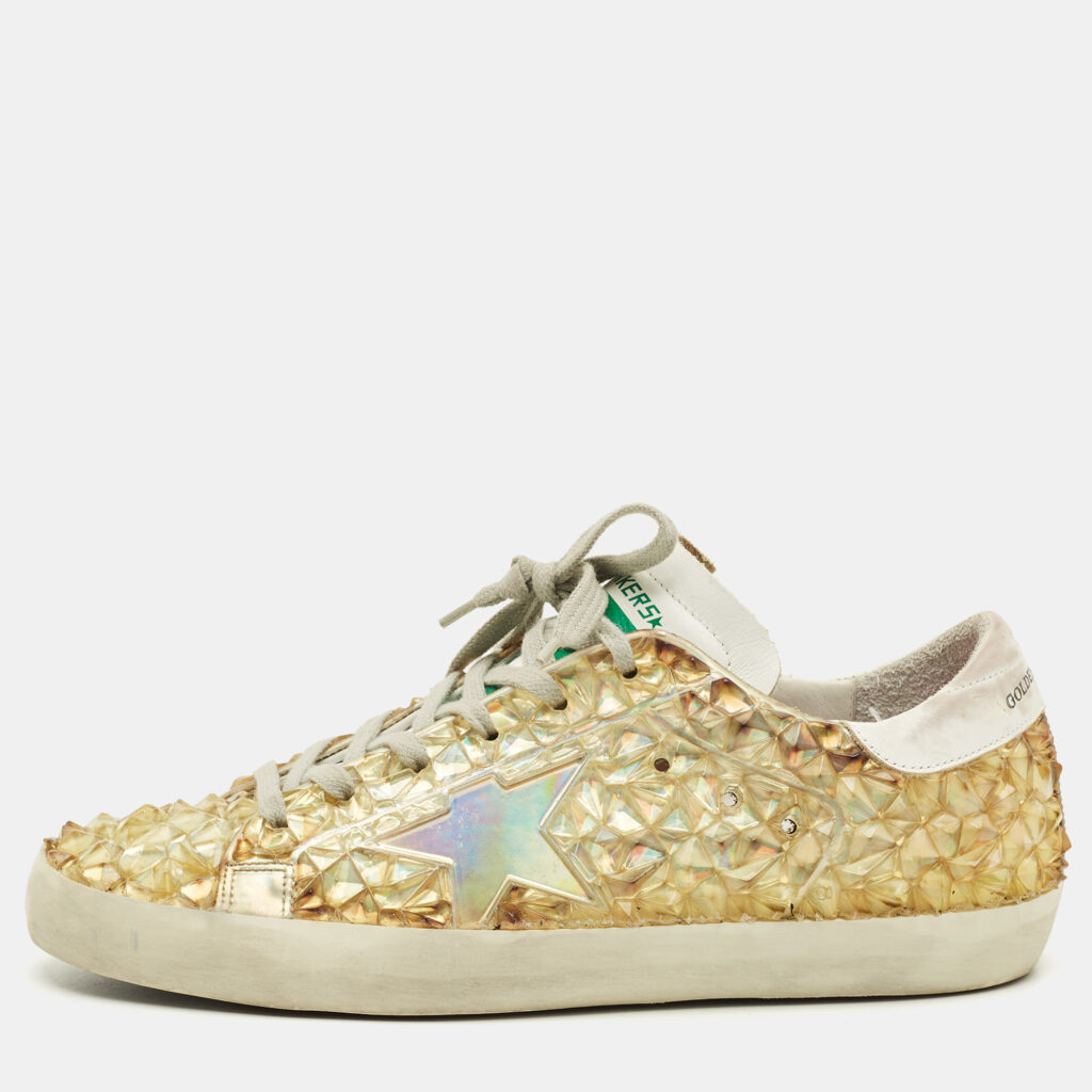 luxury-men-golden-goose-used-shoes-p1251166-001-1.jpg Golden Goose Superstar Size 40 Two Tone Leather and Rubber Lace Up Sneakers
