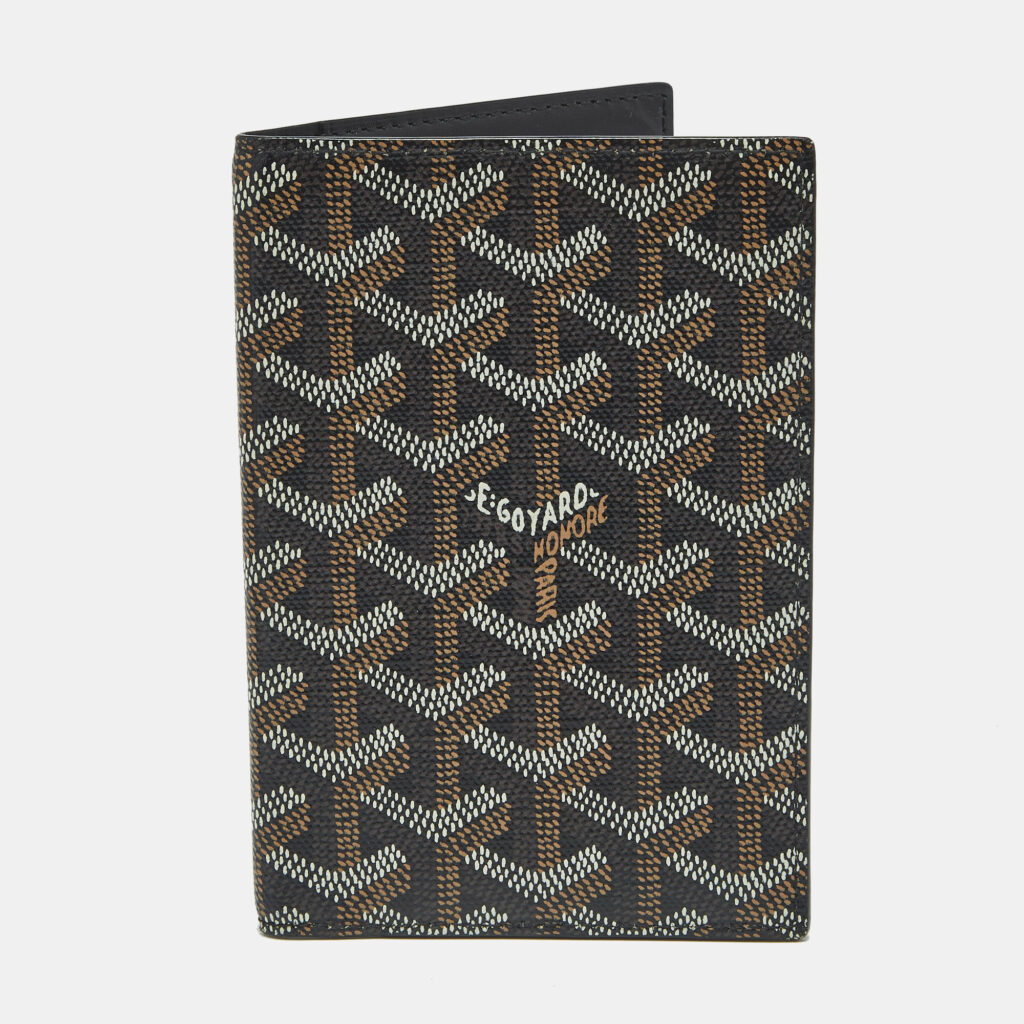 Goyard Black Goyardine Coated Canvas Grenelle Passport Cover Goyard Black Goyardine Coated Canvas Grenelle Passport Cover