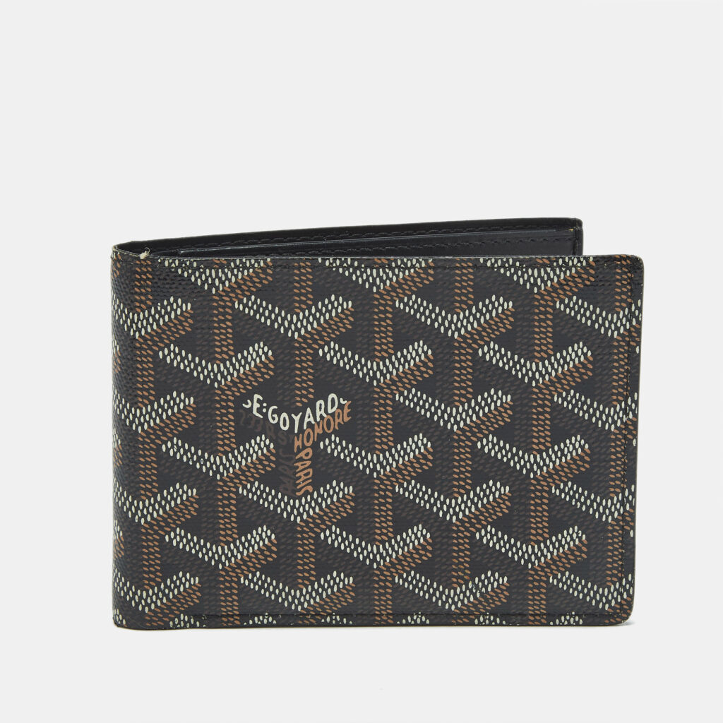 Goyard Black Goyardine Coated Canvas Victoire Bifold Wallet Goyard Black Goyardine Coated Canvas Victoire Bifold Wallet