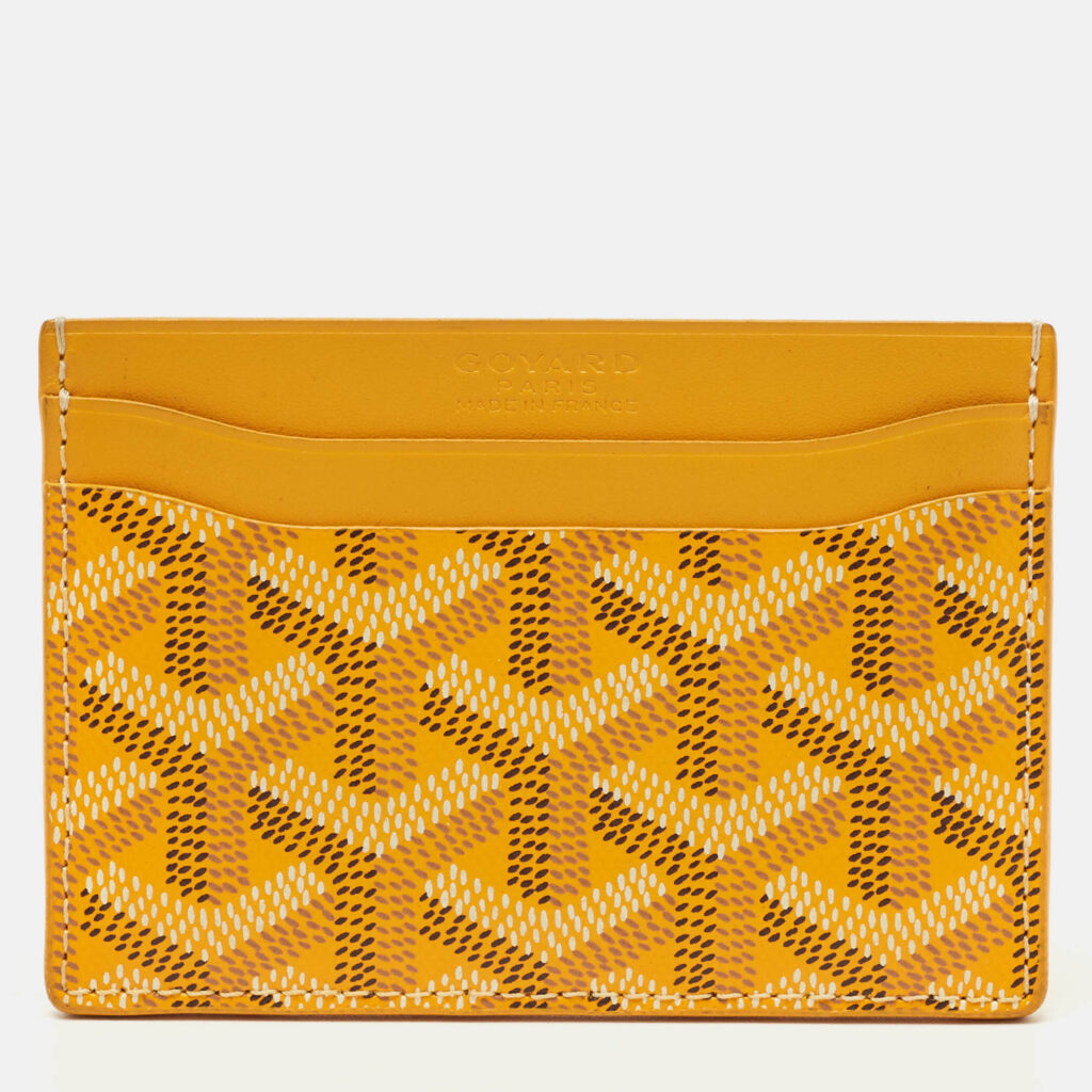 Goyard Yellow Goyardine Coated Canvas and Leather Saint Sulpice Card Holder Goyard Yellow Goyardine Coated Canvas and Leather Saint Sulpice Card Holder