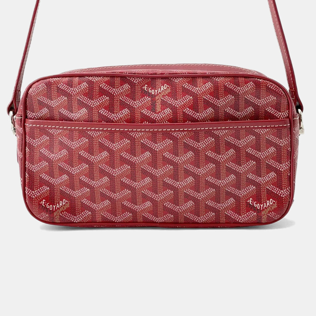 Goyard Cup Vert PM Red Coated Canvas Leather Shoulder Bag Goyard Cup Vert PM Red Coated Canvas Leather Shoulder Bag