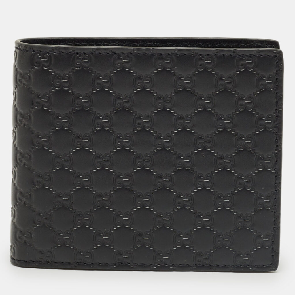 Gucci Black Microguccissima Leather Bifold Wallet