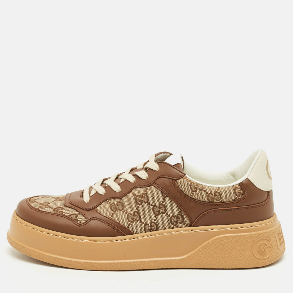 Gucci Beige/Brown GG Canvas and Leather Chunky B Sneakers Size 43 Gucci Beige/Brown GG Canvas and Leather Chunky B Sneakers Size 43