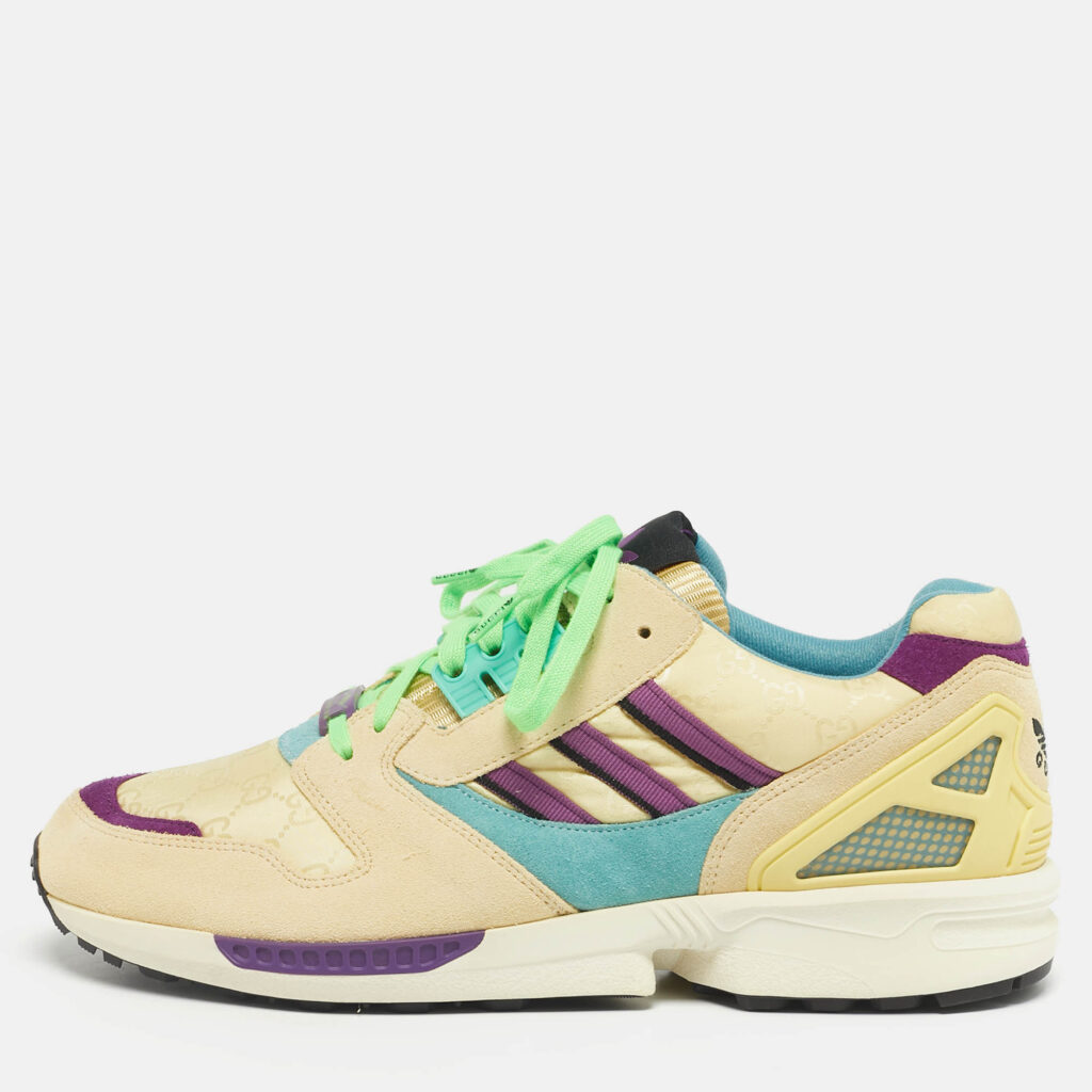 Gucci X Adidas Multicolor Suede and Nylon Madeira Sneakers Size 43.5