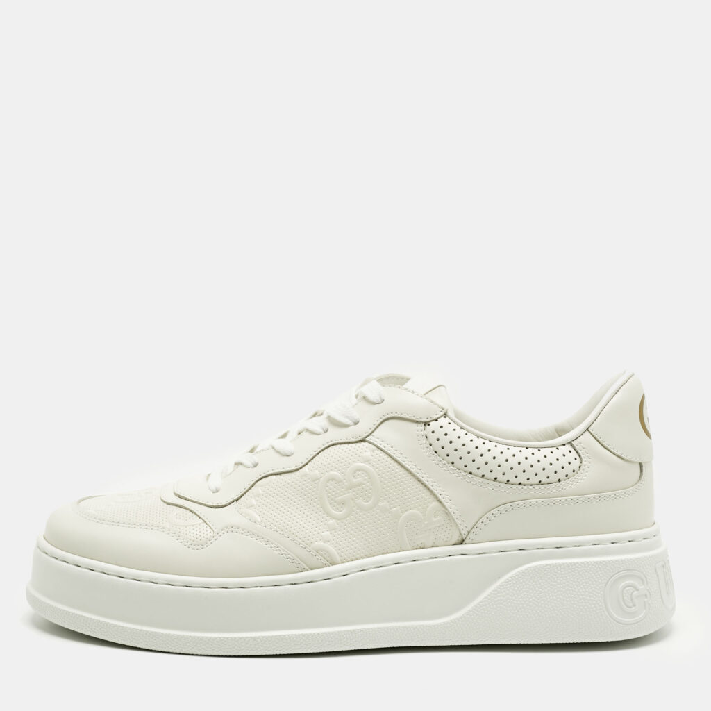 Gucci Off White Jumbo GG Leather Chunky B Sneakers Size 44.5 Gucci Off White Jumbo GG Leather Chunky B Sneakers Size 44.5