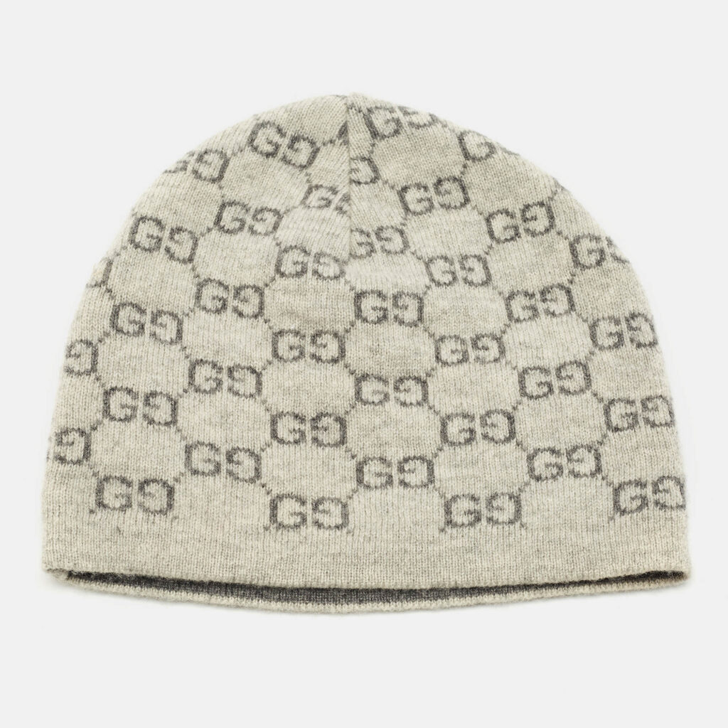 Gucci Grey GG Cashmere Beanie Gucci Grey GG Cashmere Beanie