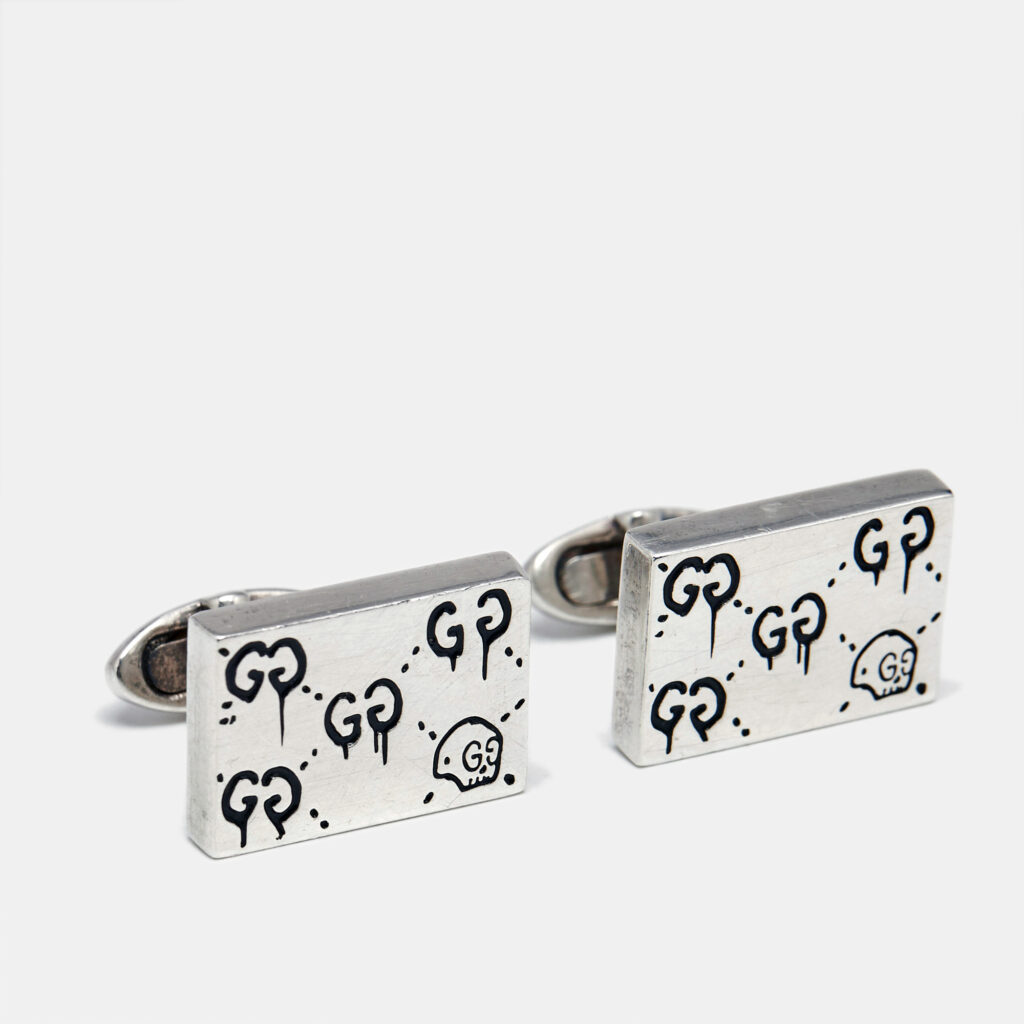 Gucci Ghost Silver 925 Rectangular Cufflinks