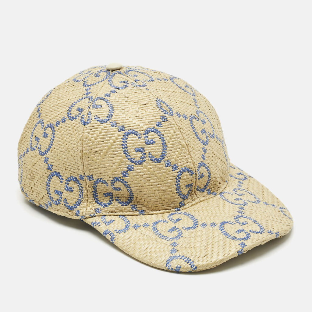 Gucci Beige GG Straw Sacramento Baseball Cap L Gucci Beige GG Straw Sacramento Baseball Cap L