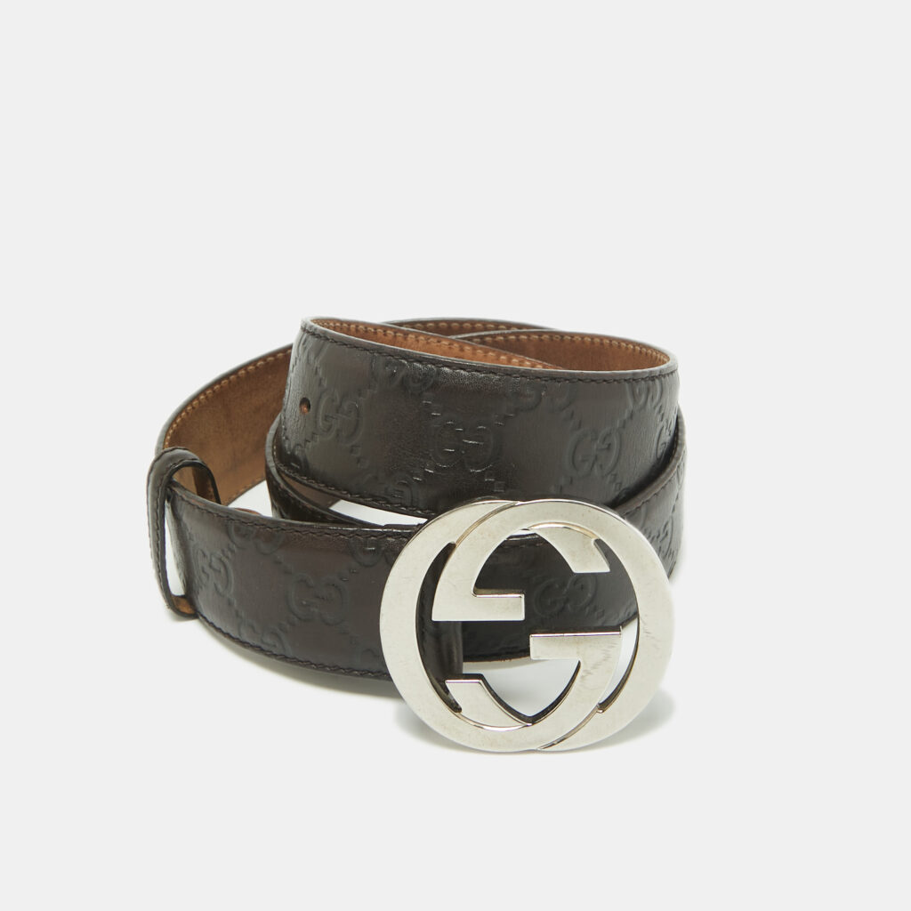 Gucci Brown Guccissima Leather Interlocking G Buckle Belt 90 CM Gucci Brown Guccissima Leather Interlocking G Buckle Belt 90 CM