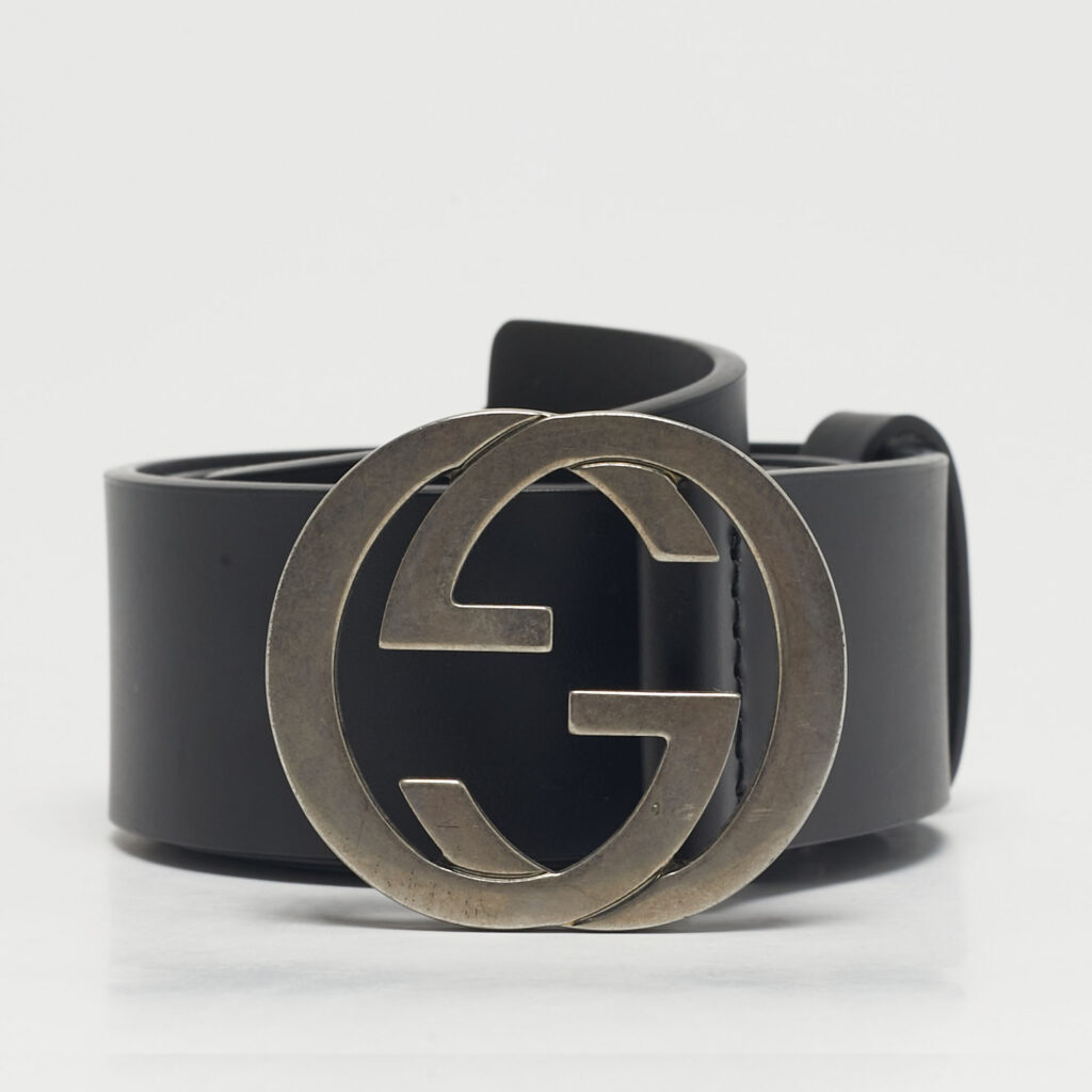Gucci Black Leather Interlocking G Buckle Belt 85CM Gucci Black Leather Interlocking G Buckle Belt 85CM