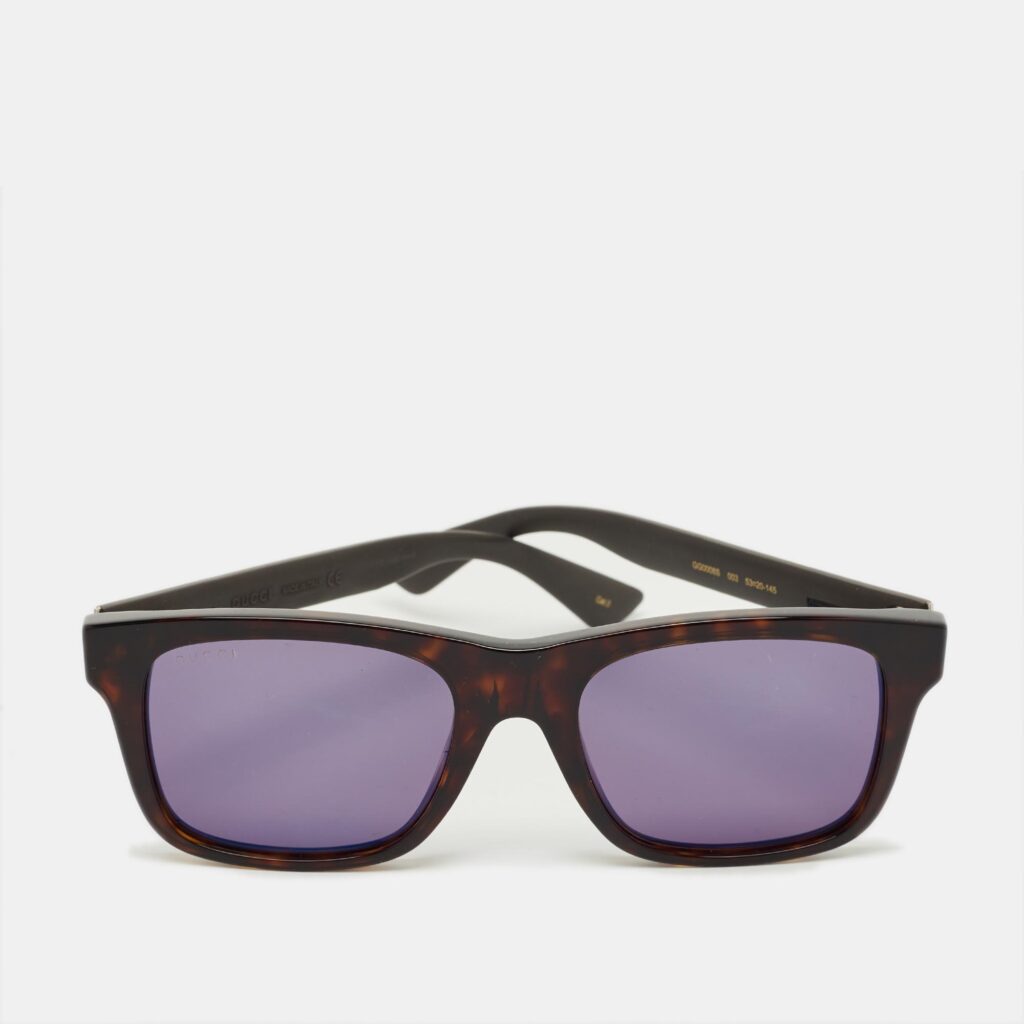 luxury-men-gucci-used-accessories-p1226043-001-1.jpg Gucci Tortoise Brown/Grey GG0008S Wayfarer Sunglasses