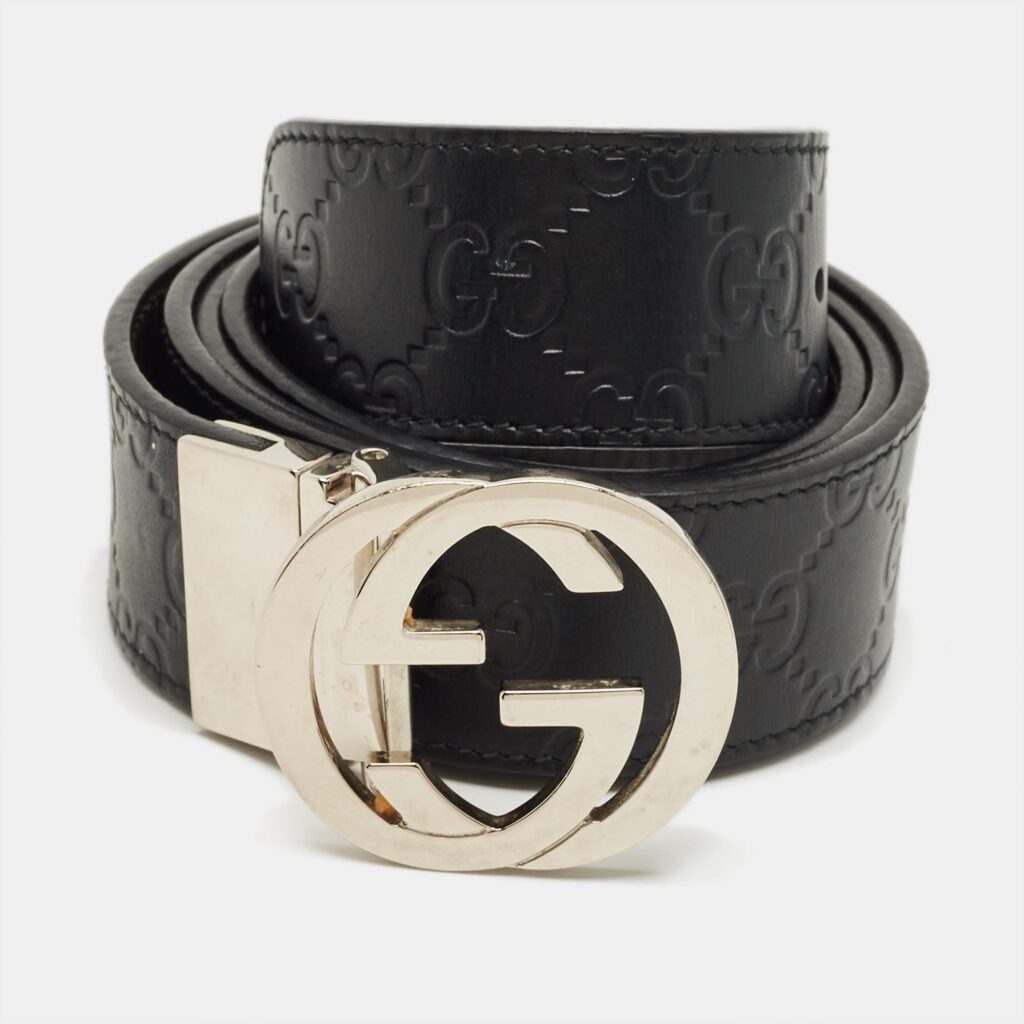 Gucci Black/Brown Guccissima Leather Interlocking G Reversible Belt 95 CM Gucci Black/Brown Guccissima Leather Interlocking G Reversible Belt 95 CM