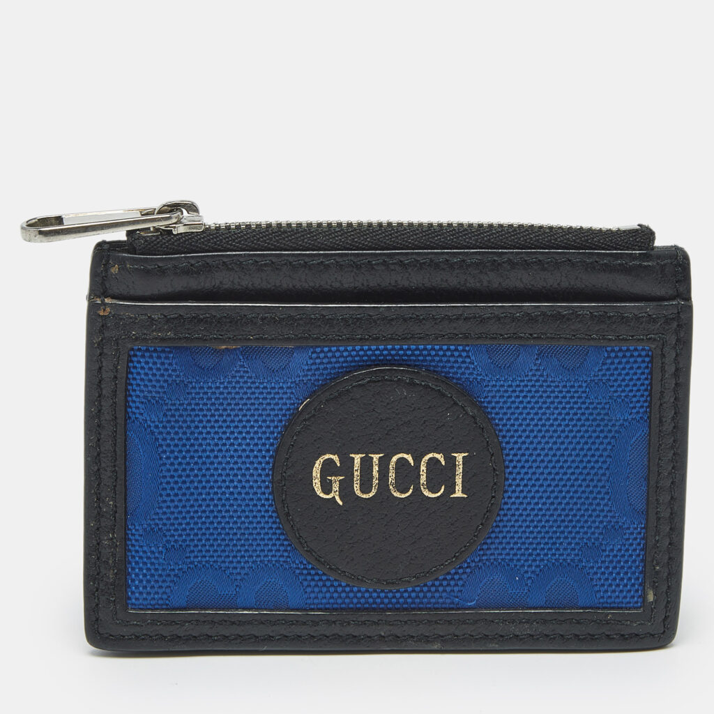Gucci Blue/Black GG Nylon and Leather Off The Grid Card Case Gucci Blue/Black GG Nylon and Leather Off The Grid Card Case