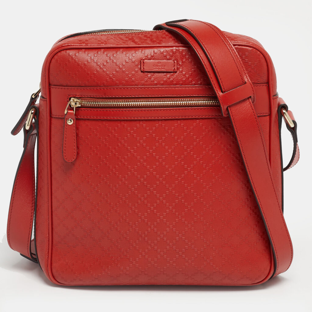 Gucci Orange GG Imprime Canvas and Leather Hilary Messenger Bag Gucci Orange GG Imprime Canvas and Leather Hilary Messenger Bag