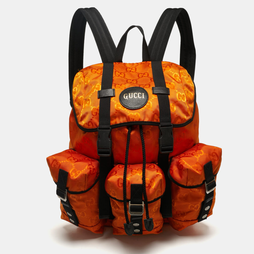 Gucci Orange/Black GG Nylon Off The Grid Backpack Gucci Orange/Black GG Nylon Off The Grid Backpack