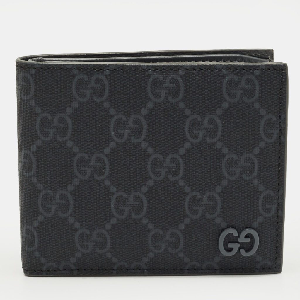 luxury-men-gucci-used-bags-p1244744-003-1.jpg Gucci Dark Grey GG Supreme Canvas GG Bifold Wallet