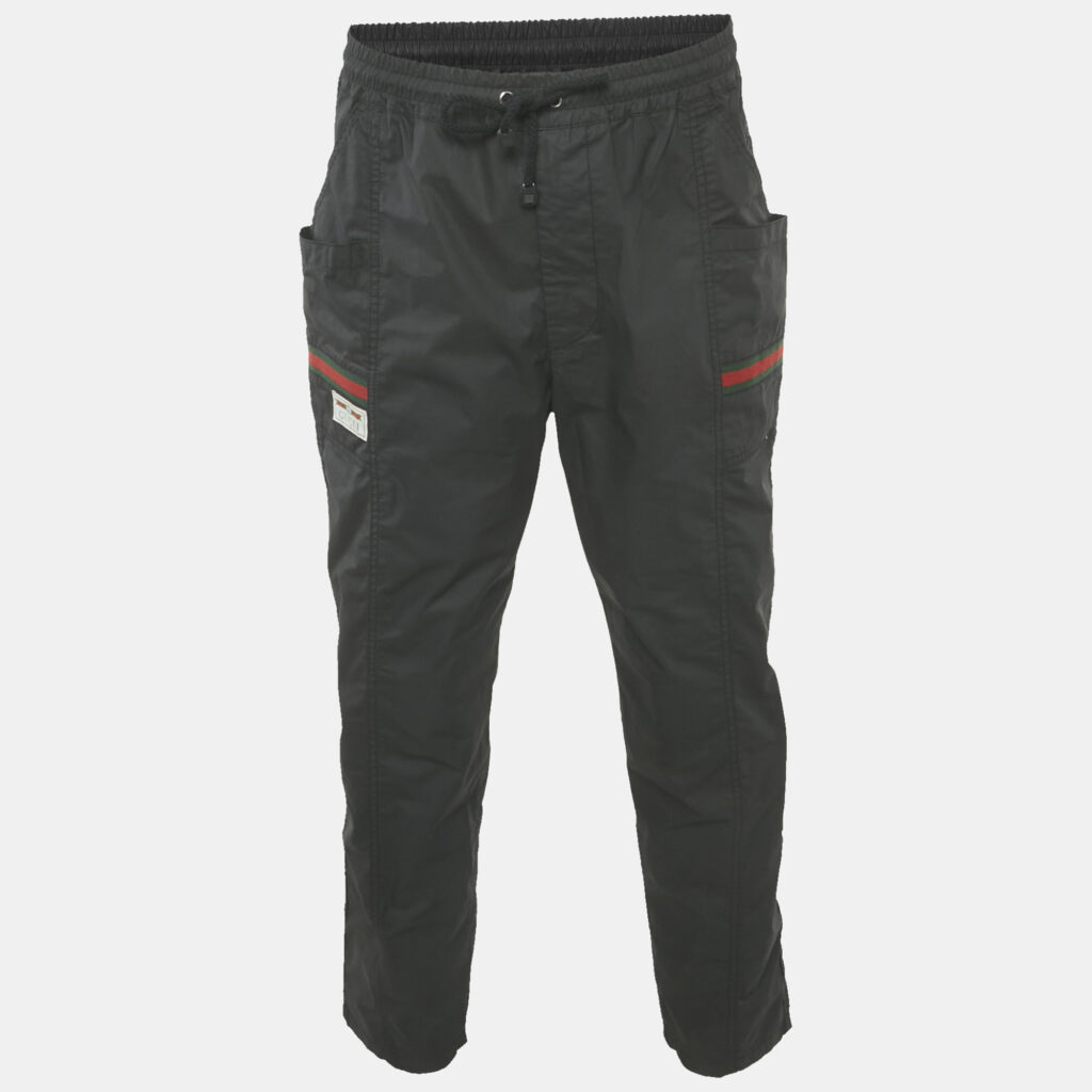 Gucci Black Web Trim Cotton Jogger Pants L