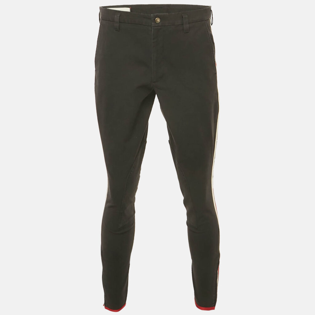 Gucci Black Web Trim Denim Skinny Jeans XL Waist 34"