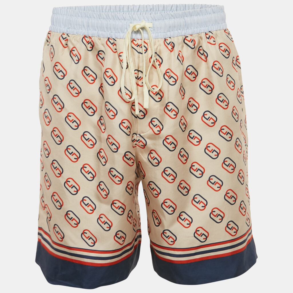 Gucci Multicolor GG Print Silk Shorts M Gucci Multicolor GG Print Silk Shorts M