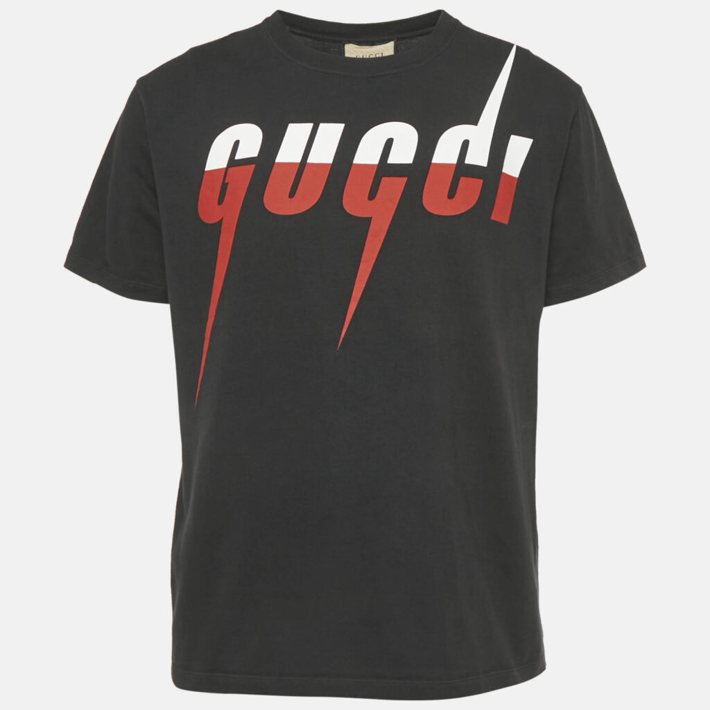Gucci Black Logo Print Cotton Crewneck T-Shirt S Gucci Black Logo Print Cotton Crewneck T-Shirt S