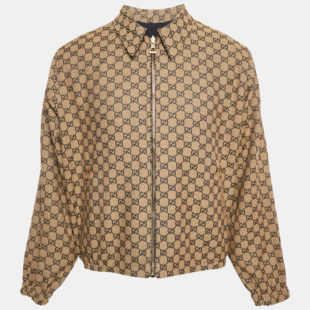 Gucci Blue/Beige SS Canvas and Synthetic Reversible Jacket S Gucci Blue/Beige SS Canvas and Synthetic Reversible Jacket S