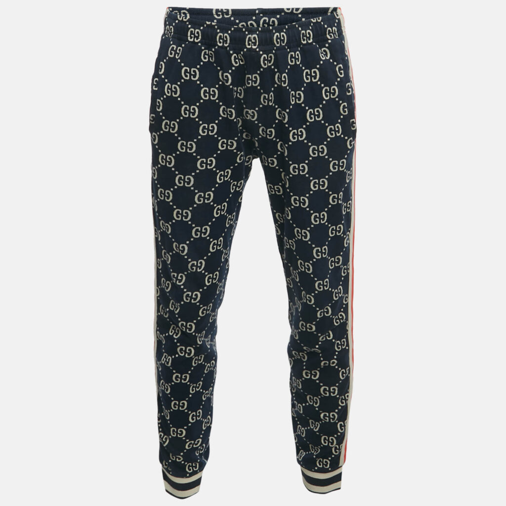 Gucci Navy Blue GG Jacquard Track Pants XL