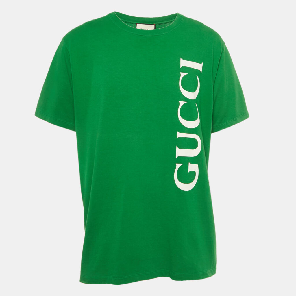Gucci Green Logo Print Jersey Crew Neck T-Shirt XL Gucci Green Logo Print Jersey Crew Neck T-Shirt XL