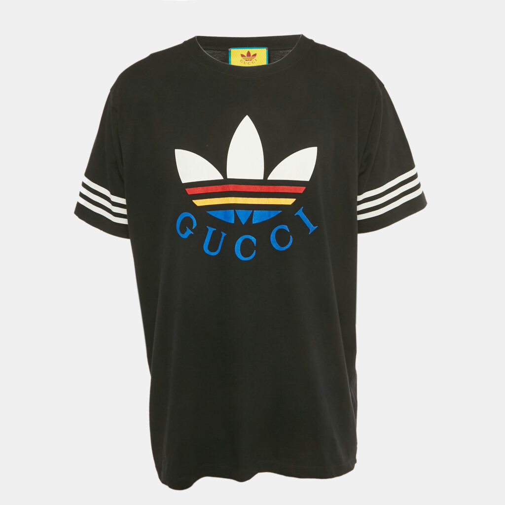 Gucci Black Logo Print Jersey Crewneck T-Shirt L Gucci Black Logo Print Jersey Crewneck T-Shirt L