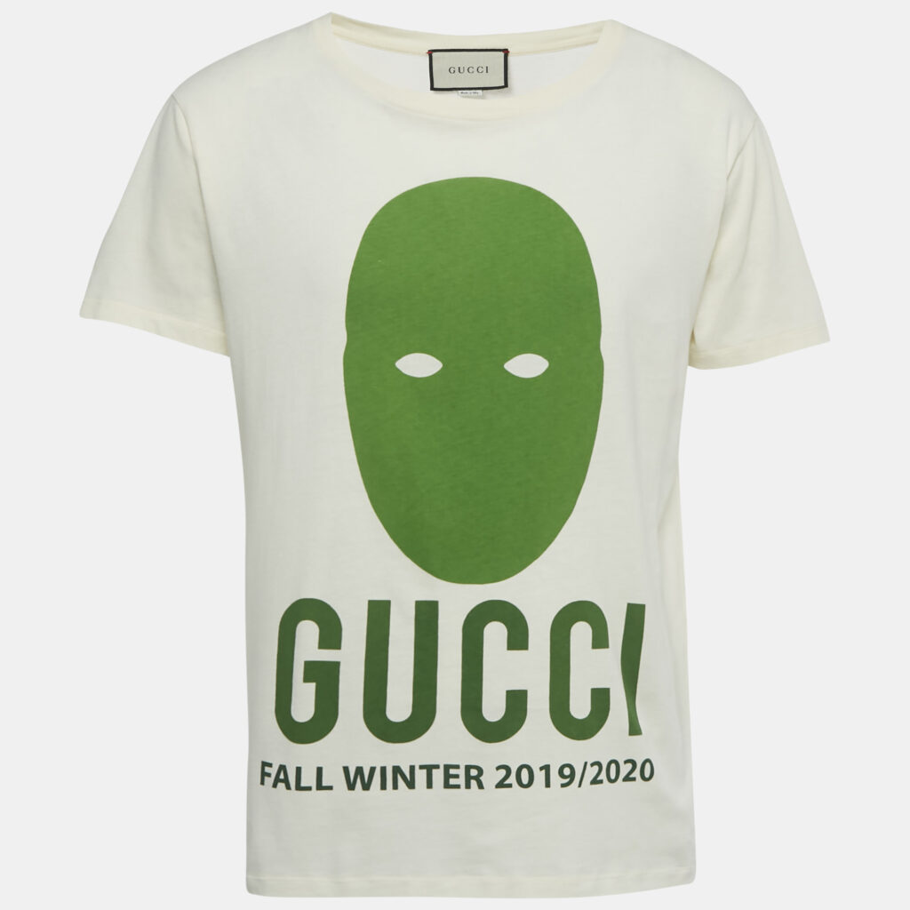 Gucci Cream Printed Jersey T-Shirt M Gucci Cream Printed Jersey T-Shirt M