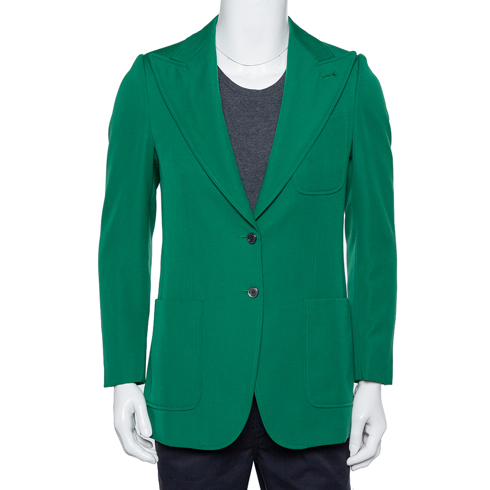 Gucci Green Wool Button Front Blazer XS Gucci Green Wool Button Front Blazer XS