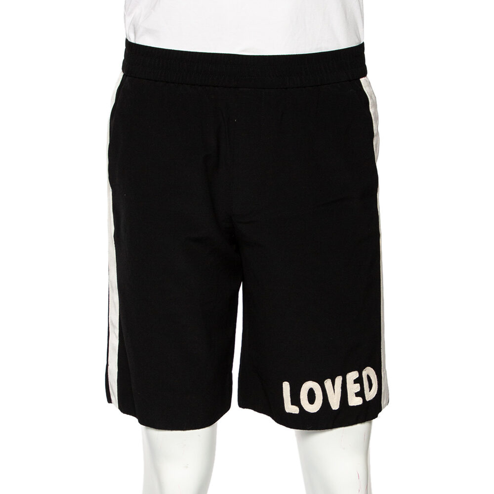 Gucci Black Wool Contrast Stripe Detail Shorts S